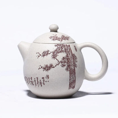 Yixing High-end Tea Pot Handmade Dragon Egg Shape Purple Clay Teapot Beauty Kettle Chinese Tea Ceremony Collection Gifts 220ml