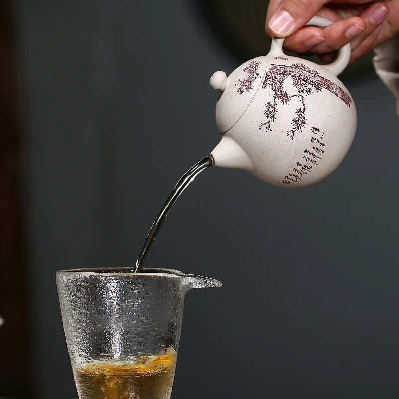 Yixing High-end Tea Pot Handmade Dragon Egg Shape Purple Clay Teapot Beauty Kettle Chinese Tea Ceremony Collection Gifts 220ml