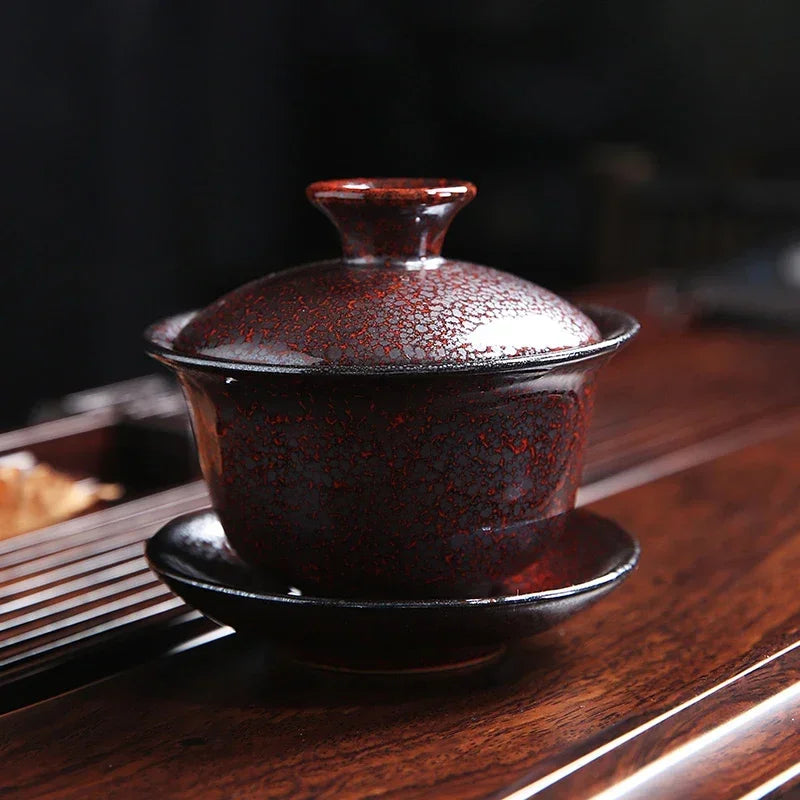 Yixing Kiln change Ceramic Gaiwan Teacup Handmade Tea tureen Bowl Japanese luxury Retro Home Tea set Accessories Drinkware