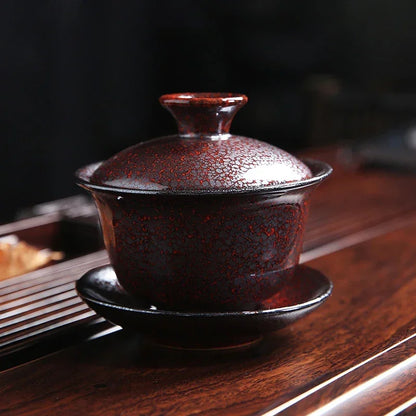 Yixing Kiln change Ceramic Gaiwan Teacup Handmade Tea tureen Bowl Japanese luxury Retro Home Tea set Accessories Drinkware