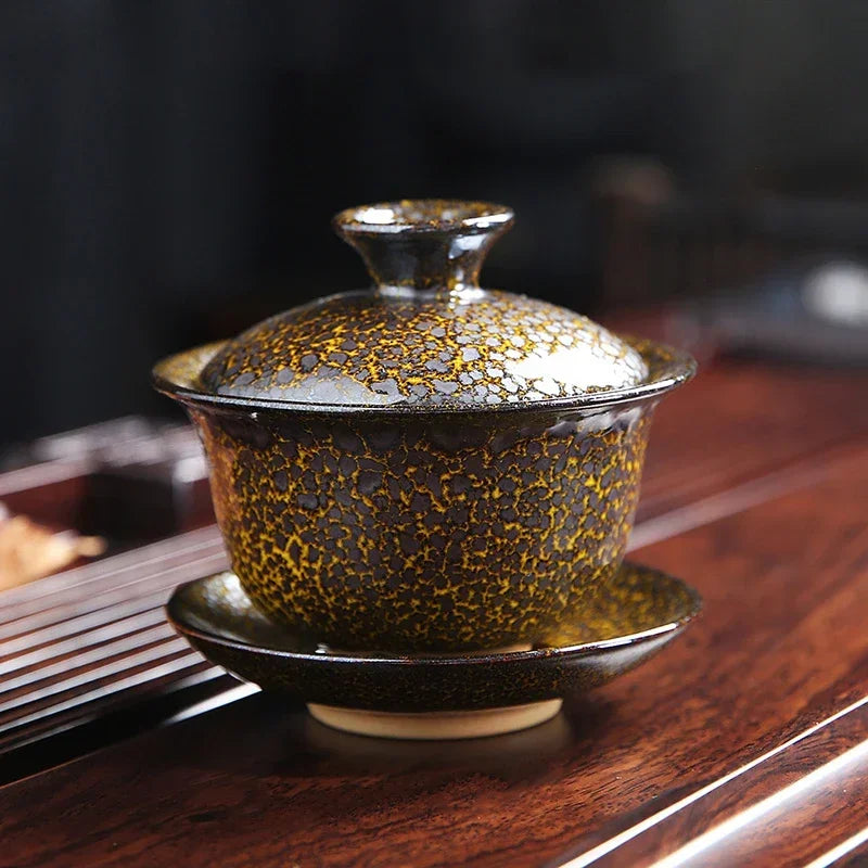 Yixing Kiln change Ceramic Gaiwan Teacup Handmade Tea tureen Bowl Japanese luxury Retro Home Tea set Accessories Drinkware