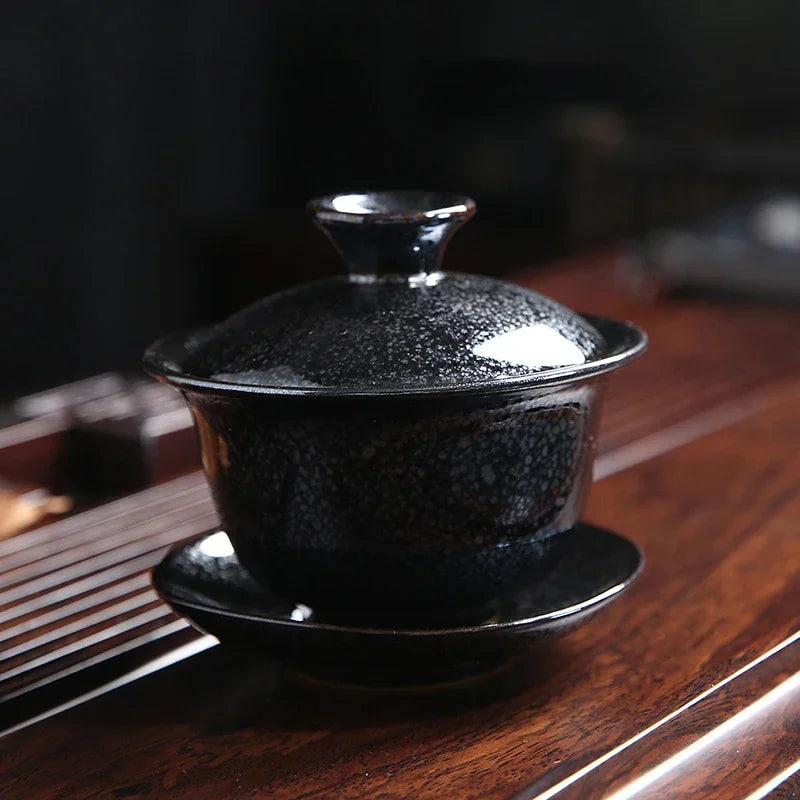 Yixing Kiln change Ceramic Gaiwan Teacup Handmade Tea tureen Bowl Japanese luxury Retro Home Tea set Accessories Drinkware