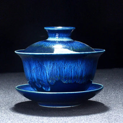 Yixing Kiln change Ceramic Gaiwan Teacup Handmade Tea tureen Bowl Japanese luxury Retro Home Tea set Accessories Drinkware