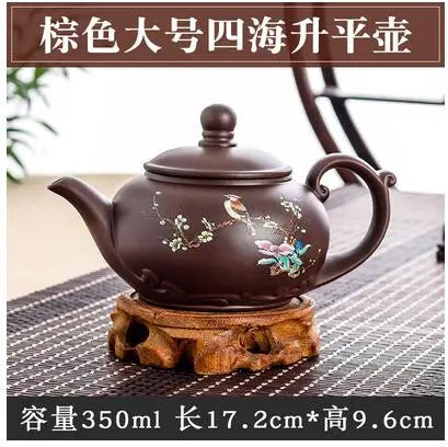 Yixing-Large Capacity Purple Sand Pot, Hand Made, Large Capacity, Chinese Clay Teapot, Tea Cup, Household Ceramic Kettle