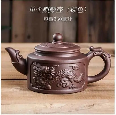 Yixing-Large Purple Clay Pot, Kungfu Teapot, Household Handmade Filter, Red Clay Pot, Tea Set