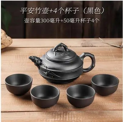 Yixing-Large Purple Clay Pot, Kungfu Teapot, Household Handmade Filter, Red Clay Pot, Tea Set