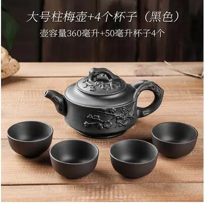 Yixing-Large Purple Clay Pot, Kungfu Teapot, Household Handmade Filter, Red Clay Pot, Tea Set