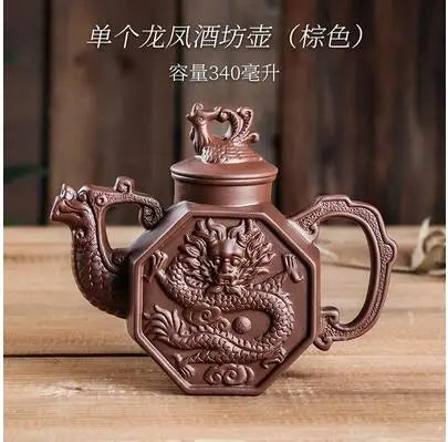 Yixing-Large Purple Clay Pot, Kungfu Teapot, Household Handmade Filter, Red Clay Pot, Tea Set