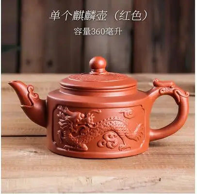 Yixing-Large Purple Clay Pot, Kungfu Teapot, Household Handmade Filter, Red Clay Pot, Tea Set