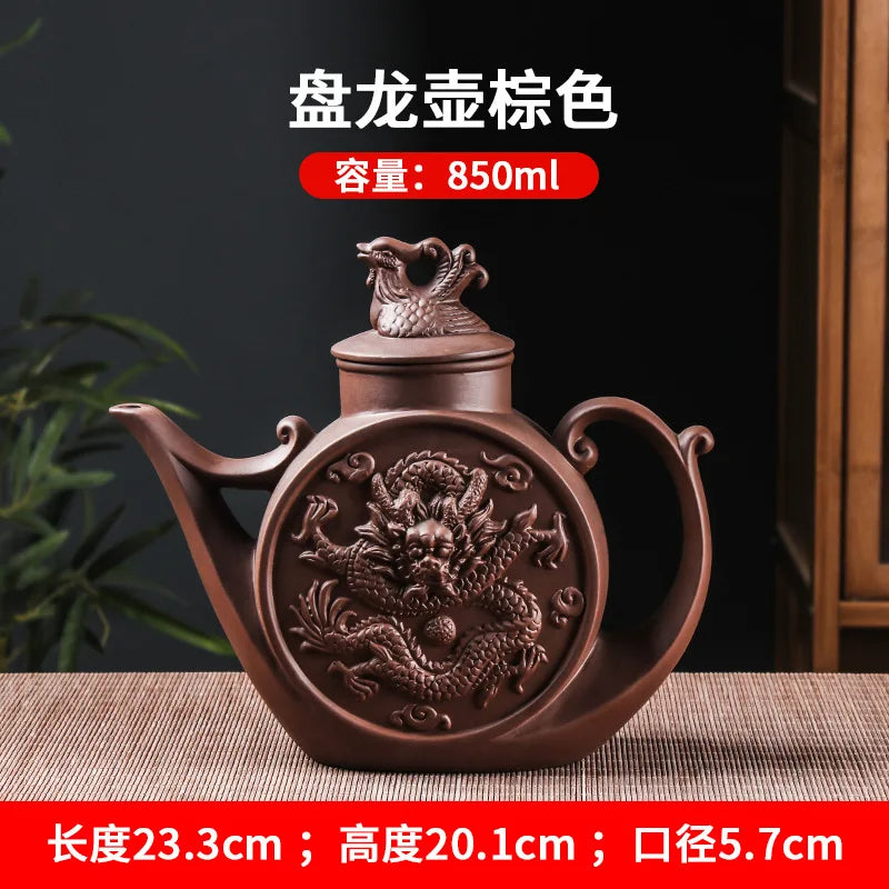 Yixing Large Purple Clay Pot Large Capacity Kungfu Teapot Household Handmade Filter Red Clay Pot Teacup Tea Set Teapots Samovar