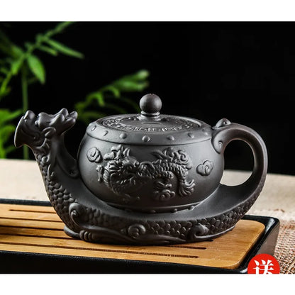 Yixing Large Purple Clay Pot Large Capacity Kungfu Teapot Household Handmade Filter Red Clay Pot Teacup Tea Set 400ML