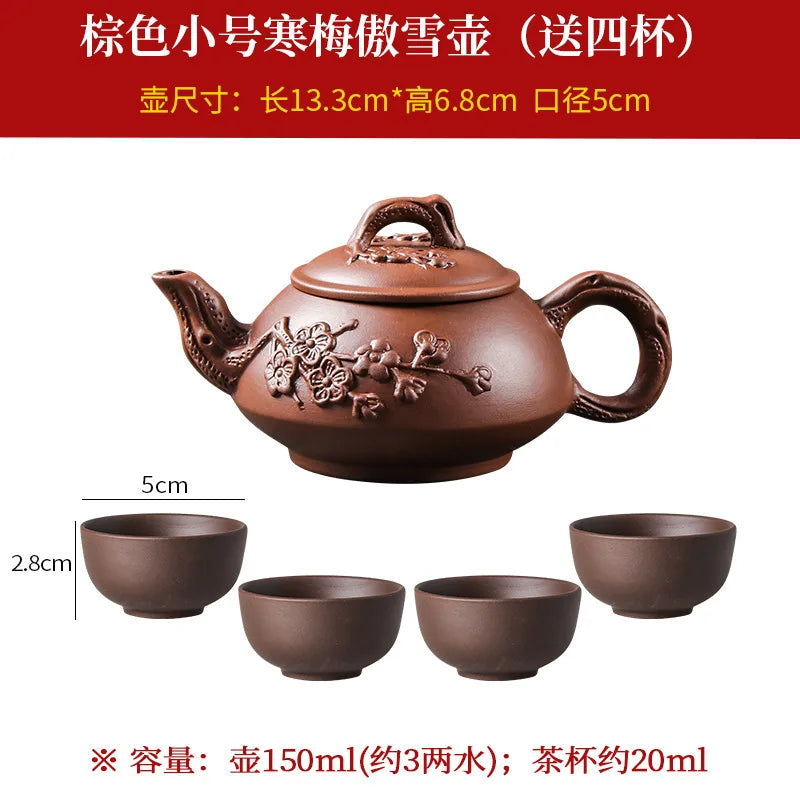 Yixing Large Purple Clay Pot Large Capacity Kungfu Teapot Household Handmade Filter Red Clay Pot Teacup Tea Set Teapots Samovar