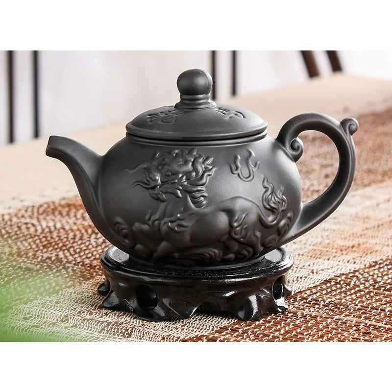 Yixing Large Purple Clay Pot Large Capacity Kungfu Teapot Household Handmade Filter Red Clay Pot Teacup Tea Set 400ML