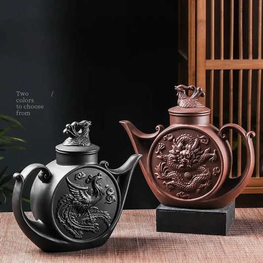 Yixing Large Purple Clay Pot Large Capacity Kungfu Teapot Household Handmade Filter Red Clay Pot Teacup Tea Set Teapots Samovar