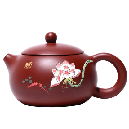Yixing Ore Dahongpao Handmade Purple Sand Pot, Yahexi Shi Teapot, Ball Hole, Two Cups Tea Set, Drinkware