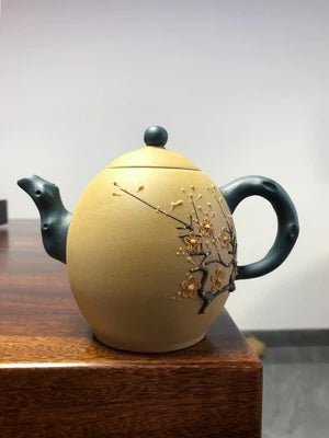 Yixing Original Mine Authentic Handmade Plum Teapot Dragon Egg Purple Pot Home Kung Fu Black Tea Dahongpao Teaware