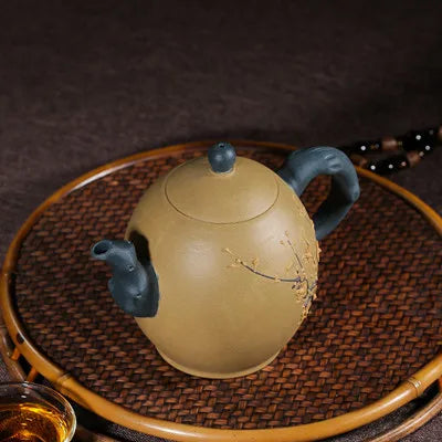 Yixing Original Mine Authentic Handmade Plum Teapot Dragon Egg Purple Pot Home Kung Fu Black Tea Dahongpao Teaware