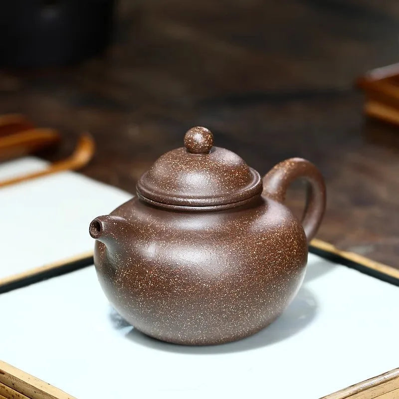 Yixing Original Mine Black Pearl Mud Teapot Pure Handmade Home Ball Hole Bao Zun Zisha Pot Kung Fu Black Tea Jin Jun Mei Teaware