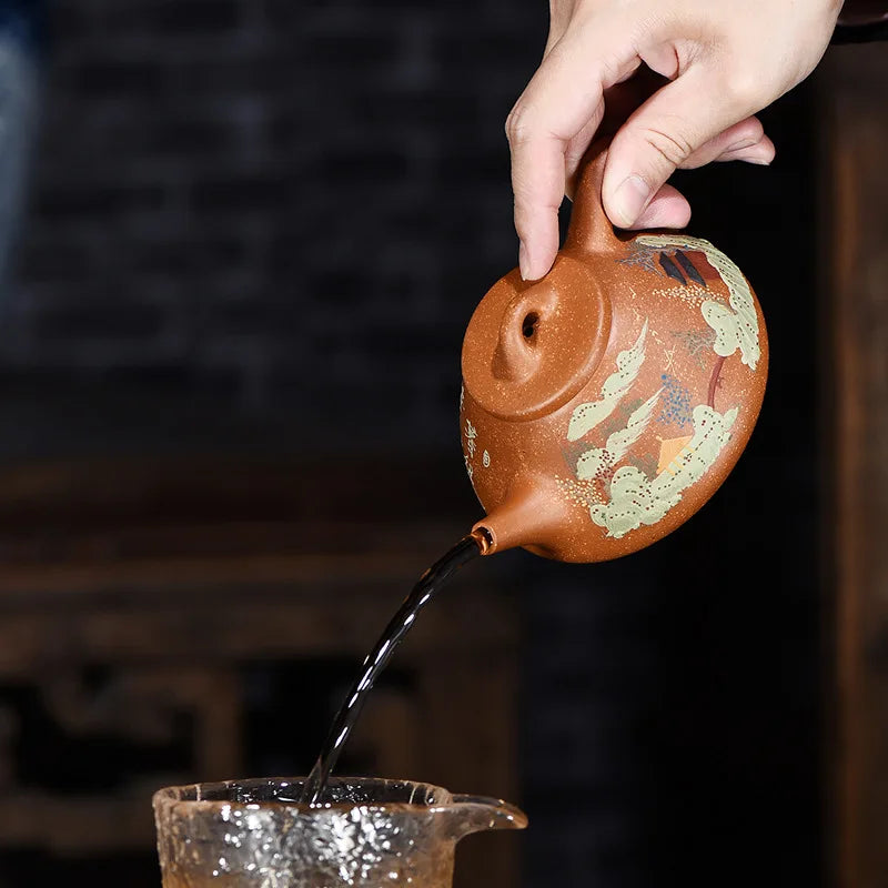 Yixing Original Ore Purple Sand Teapot, Handmade Clay Pot, Stone Scoop Pots, Chinese Drinkware, Teaware Kettle, Teapots