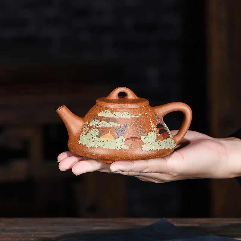 Yixing Original Ore Purple Sand Teapot, Handmade Clay Pot, Stone Scoop Pots, Chinese Drinkware, Teaware Kettle, Teapots
