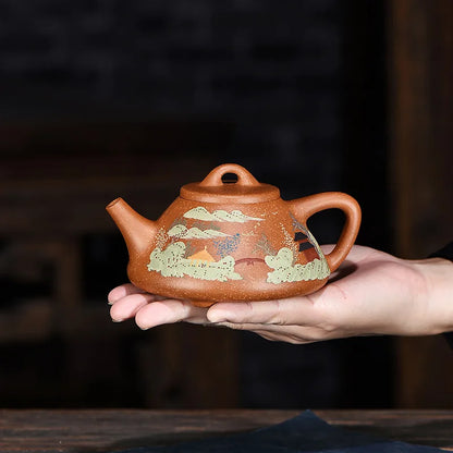 Yixing Original Ore Purple Sand Teapot, Handmade Clay Pot, Stone Scoop Pots, Chinese Drinkware, Teaware Kettle, Teapots
