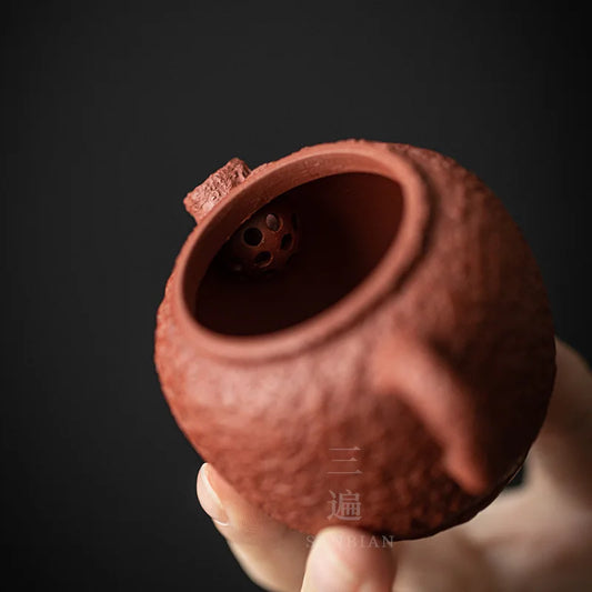 Yixing Original Yixing Clay Teapot Pure Handmade Teapot Pear Skin Cinnabar Sand Little Xi Shi110cc