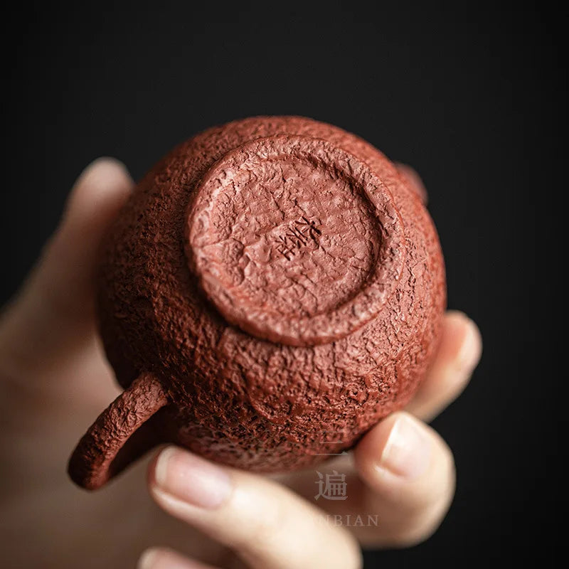 Yixing Original Yixing Clay Teapot Pure Handmade Teapot Pear Skin Cinnabar Sand Little Xi Shi110cc