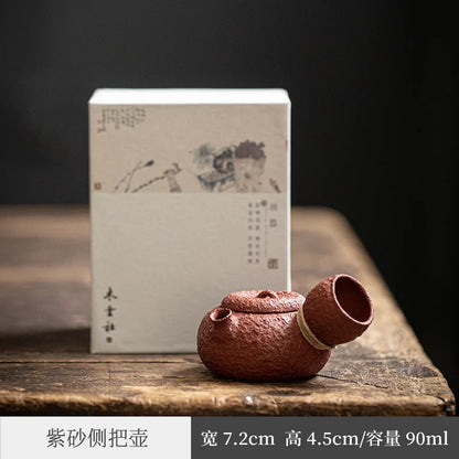 Yixing Original Yixing Clay Teapot Pure Handmade Teapot Pear Skin Cinnabar Sand Little Xi Shi110cc