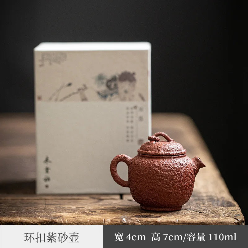 Yixing Original Yixing Clay Teapot Pure Handmade Teapot Pear Skin Cinnabar Sand Little Xi Shi110cc