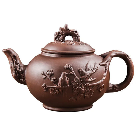 Yixing Purple Clay Ceramic Teapot Large Capacity Pure Manual Dragon Phoenix Teapot Single Pot Household Kungfu Tea Set
