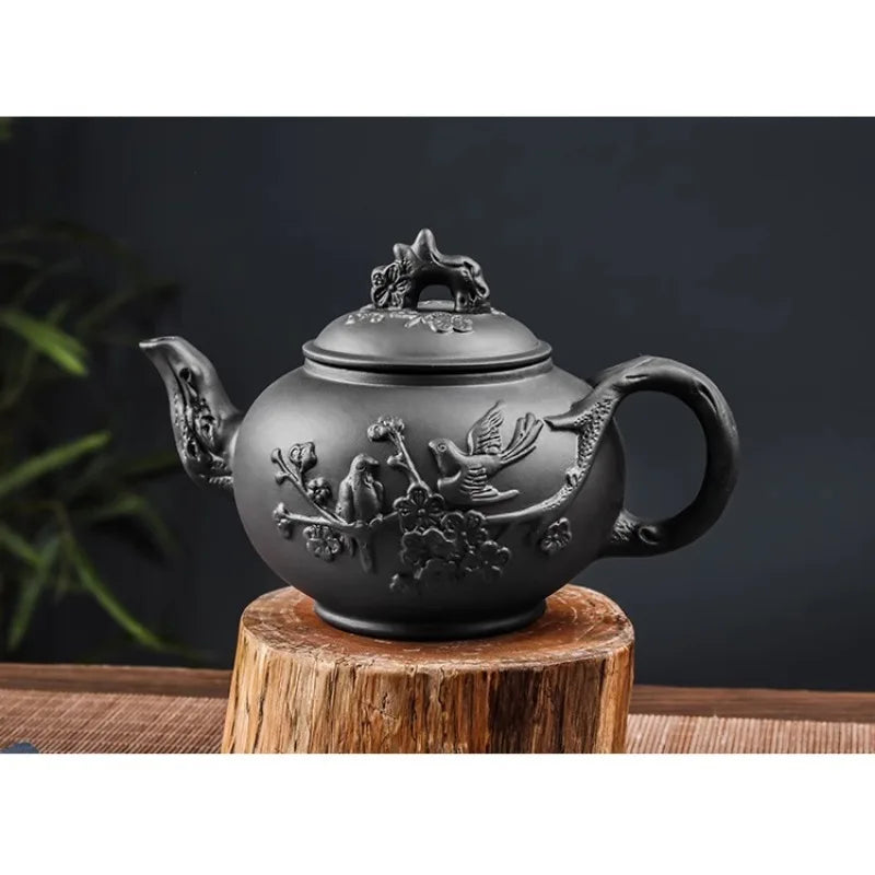 Yixing Purple Clay Ceramic Teapot Large Capacity Pure Manual Dragon Phoenix Teapot Single Pot Household Kungfu Tea Set