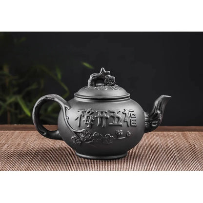 Yixing Purple Clay Ceramic Teapot Large Capacity Pure Manual Dragon Phoenix Teapot Single Pot Household Kungfu Tea Set