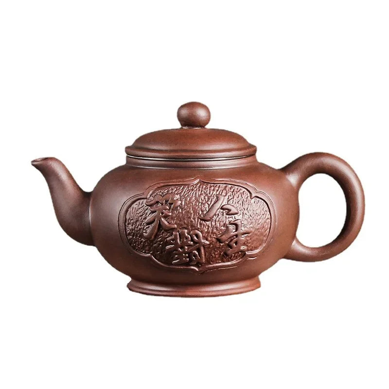 Yixing Purple Clay Ceramic Teapot Large Capacity Pure Manual Dragon Phoenix Teapot Single Pot Household Kungfu Tea Set