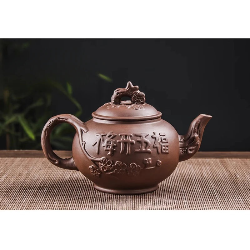 Yixing Purple Clay Ceramic Teapot Large Capacity Pure Manual Dragon Phoenix Teapot Single Pot Household Kungfu Tea Set