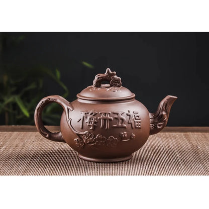 Yixing Purple Clay Ceramic Teapot Large Capacity Pure Manual Dragon Phoenix Teapot Single Pot Household Kungfu Tea Set