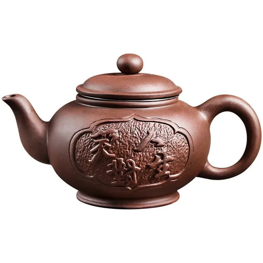 Yixing Purple Clay Ceramic Teapot Large Capacity Pure Manual Dragon Phoenix Teapot Single Pot Household Kungfu Tea Set