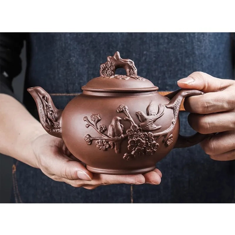 Yixing Purple Clay Ceramic Teapot Large Capacity Pure Manual Dragon Phoenix Teapot Single Pot Household Kungfu Tea Set