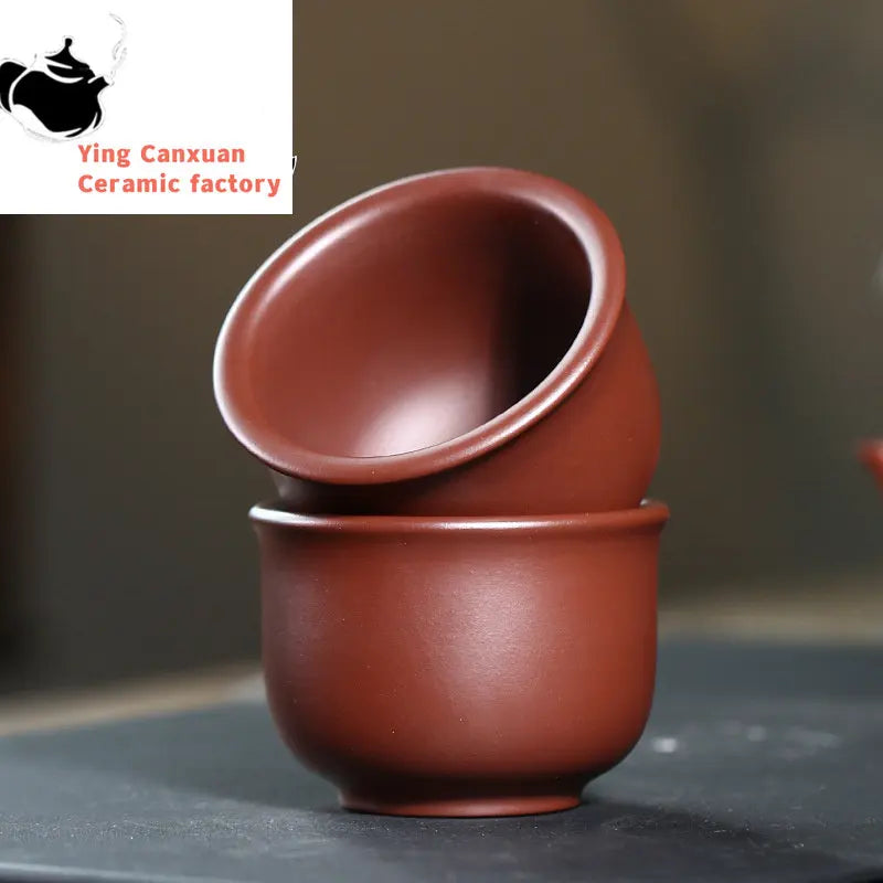 Yixing Purple Clay Cup Personal Cup Raw Ore Purple Vermicelli Clay Chicken Blood Red Single Cup Tea Ceremony Host Cup Bamboo Cup