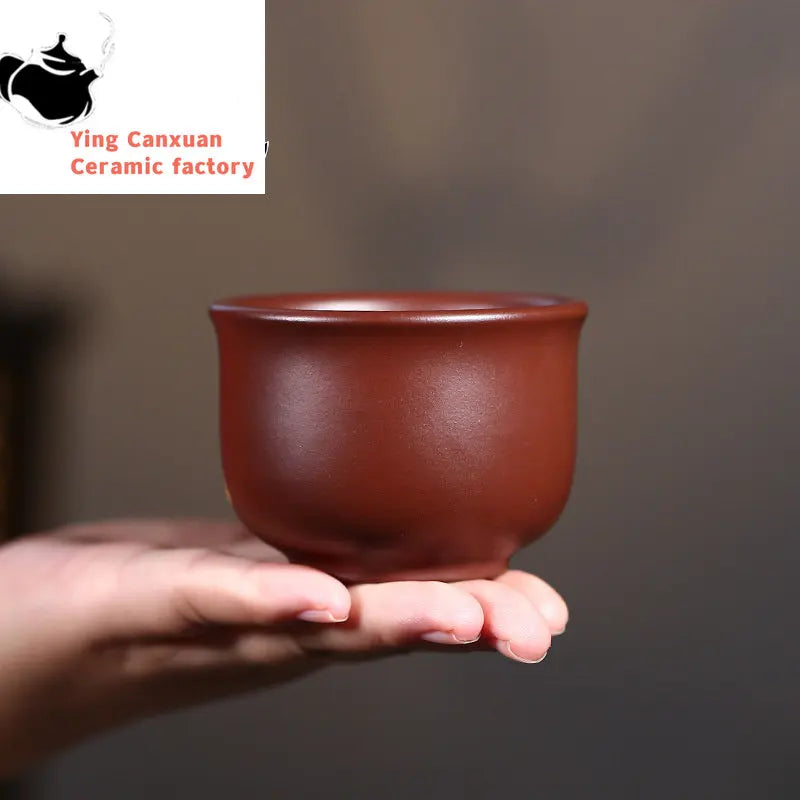 Yixing Purple Clay Cup Personal Cup Raw Ore Purple Vermicelli Clay Chicken Blood Red Single Cup Tea Ceremony Host Cup Bamboo Cup