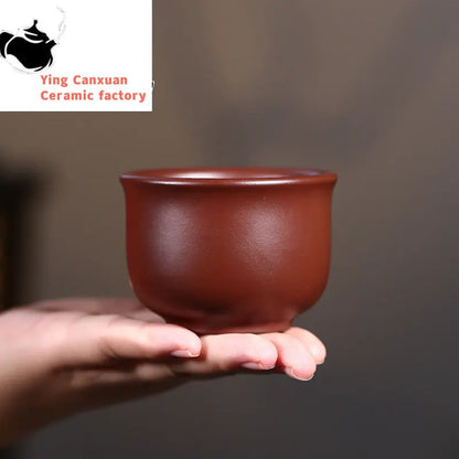 Yixing Purple Clay Cup Personal Cup Raw Ore Purple Vermicelli Clay Chicken Blood Red Single Cup Tea Ceremony Host Cup Bamboo Cup