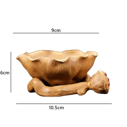 Yixing Purple Clay Fair Cup Handmade Master Cup Creative Lotus Leaf Shape Teacup Raw Ore Section Clay Tea Set Home Drinkware