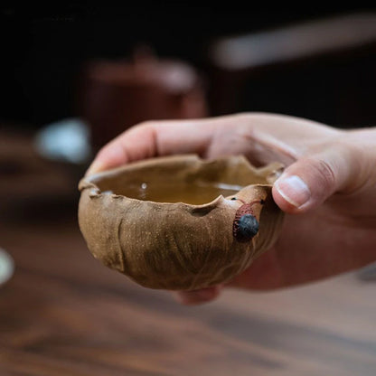 Yixing Purple Clay Fair Cup Handmade Master Cup Creative Lotus Leaf Shape Teacup Raw Ore Section Clay Tea Set Home Drinkware