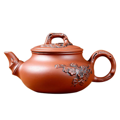 Yixing Purple Clay Large Handmade Plum Blossom Teapot, Ceramic Kungfu Tea Pot