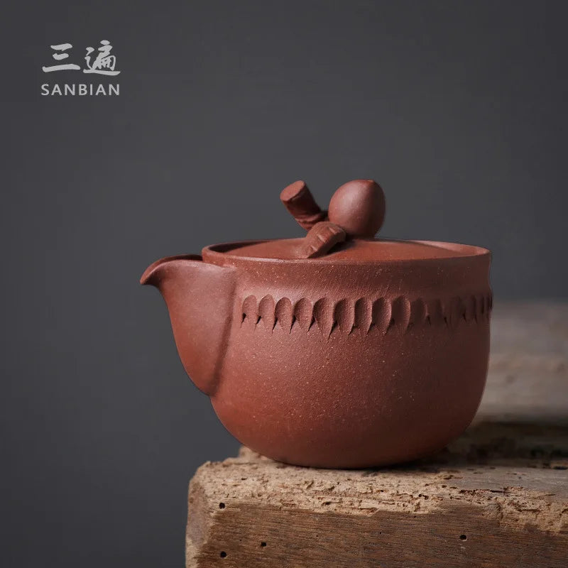 Yixing Purple Clay Pot Aquarius Pot Famous Weng Village Gourd Teapot Raw Ore Pitcher Tea Ceremony Quick Cup Pot