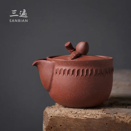 Yixing Purple Clay Pot Aquarius Pot Famous Weng Village Gourd Teapot Raw Ore Pitcher Tea Ceremony Quick Cup Pot