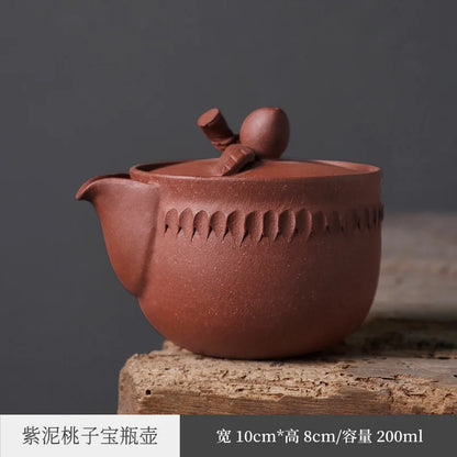 Yixing Purple Clay Pot Aquarius Pot Famous Weng Village Gourd Teapot Raw Ore Pitcher Tea Ceremony Quick Cup Pot