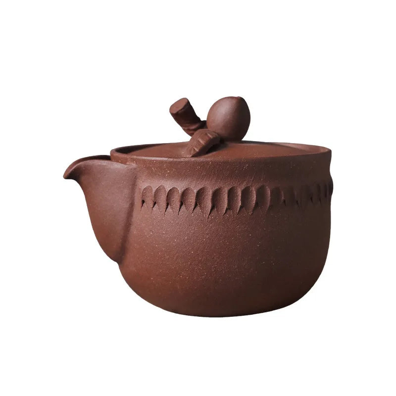 Yixing Purple Clay Pot Aquarius Pot Famous Weng Village Gourd Teapot Raw Ore Pitcher Tea Ceremony Quick Cup Pot