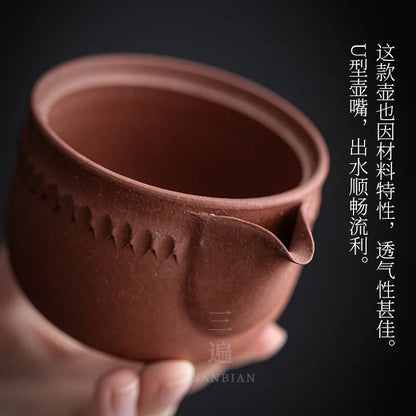 Yixing Purple Clay Pot Aquarius Pot Famous Weng Village Gourd Teapot Raw Ore Pitcher Tea Ceremony Quick Cup Pot