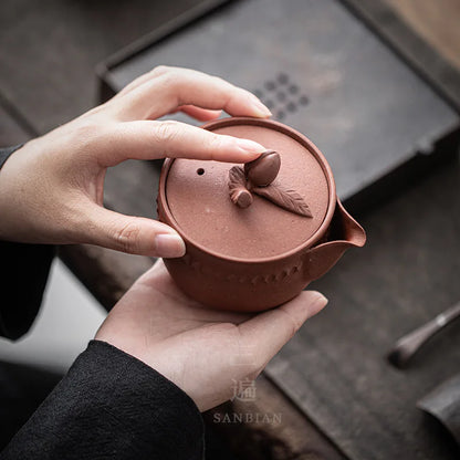 Yixing Purple Clay Pot Aquarius Pot Famous Weng Village Gourd Teapot Raw Ore Pitcher Tea Ceremony Quick Cup Pot