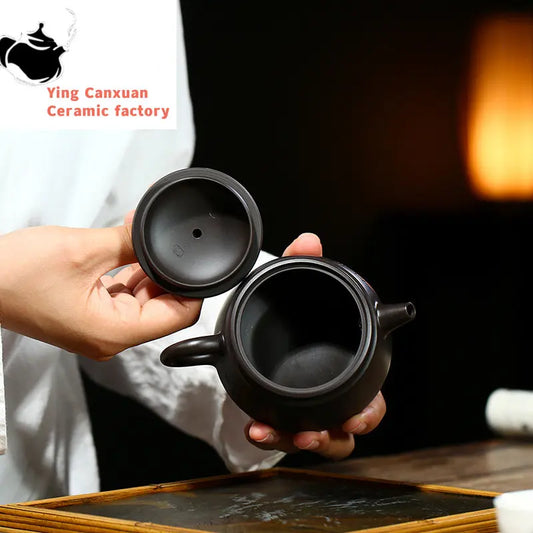 Yixing Purple Clay Pot Black Clay Tea Zen Blindly Purple Clay Pot Kung Fu Tea Set Teapot Capacity 200ml
